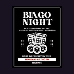 BIG
TICKET BINGO

SCRATCH-OFF | MYSTERY ENVELOPES
GIFT CARDS | HOUSEHOLD ITEMS
BRANDED ITEMS | BARN MERCH
BEAUTY ITEMS | ALCOHOL
PRODUCTS | & MANY MORE!

JOIN US!

MONDAYS @ 7 PM
BARN BINGO!

MONDAYS
BURGERS & BREWS
$3 OFF BURGERS
$2 OFF DRAFT BEERS
@ THE BAR ONLY