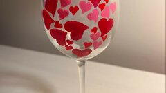 wine glass with hearts on it