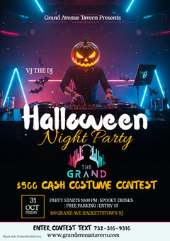 Grand Avenue Tavern Presents: Halloween Night Party. $500 Cash Costume Contact. PARTY STARTS 10:00 PM SPOOKY DRINKS
| FREE PARKING | ENTRY $5. Friday October 31st. ENTER CONTEST TEXT 732-310-9316
