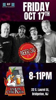Friday October 17th - Beer:30 from 8pm to 11pm